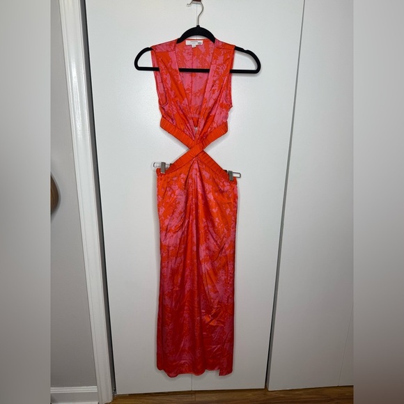 RTR- Thakoon Collective - cutout midi dress pink red-orange size 2 - Picture 3 of 14